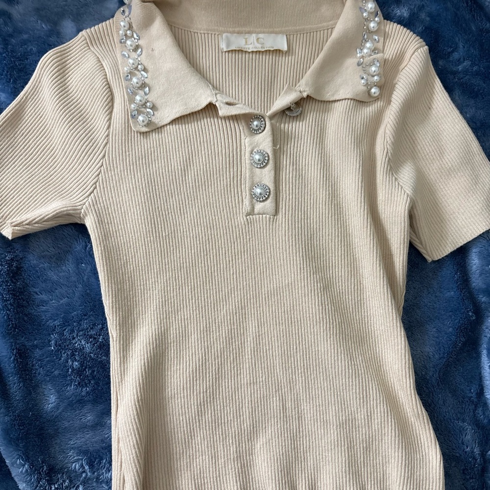 Classic Cream Button Down Shirt with Textured Finish